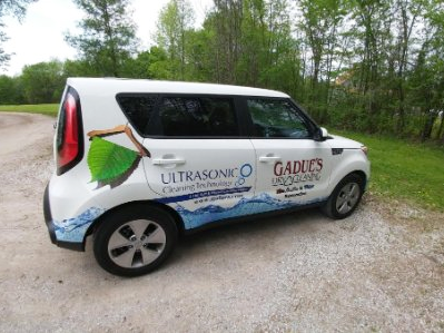 Even the Gadue's vehicles boast about their Ultrasonic Cleaning Technology